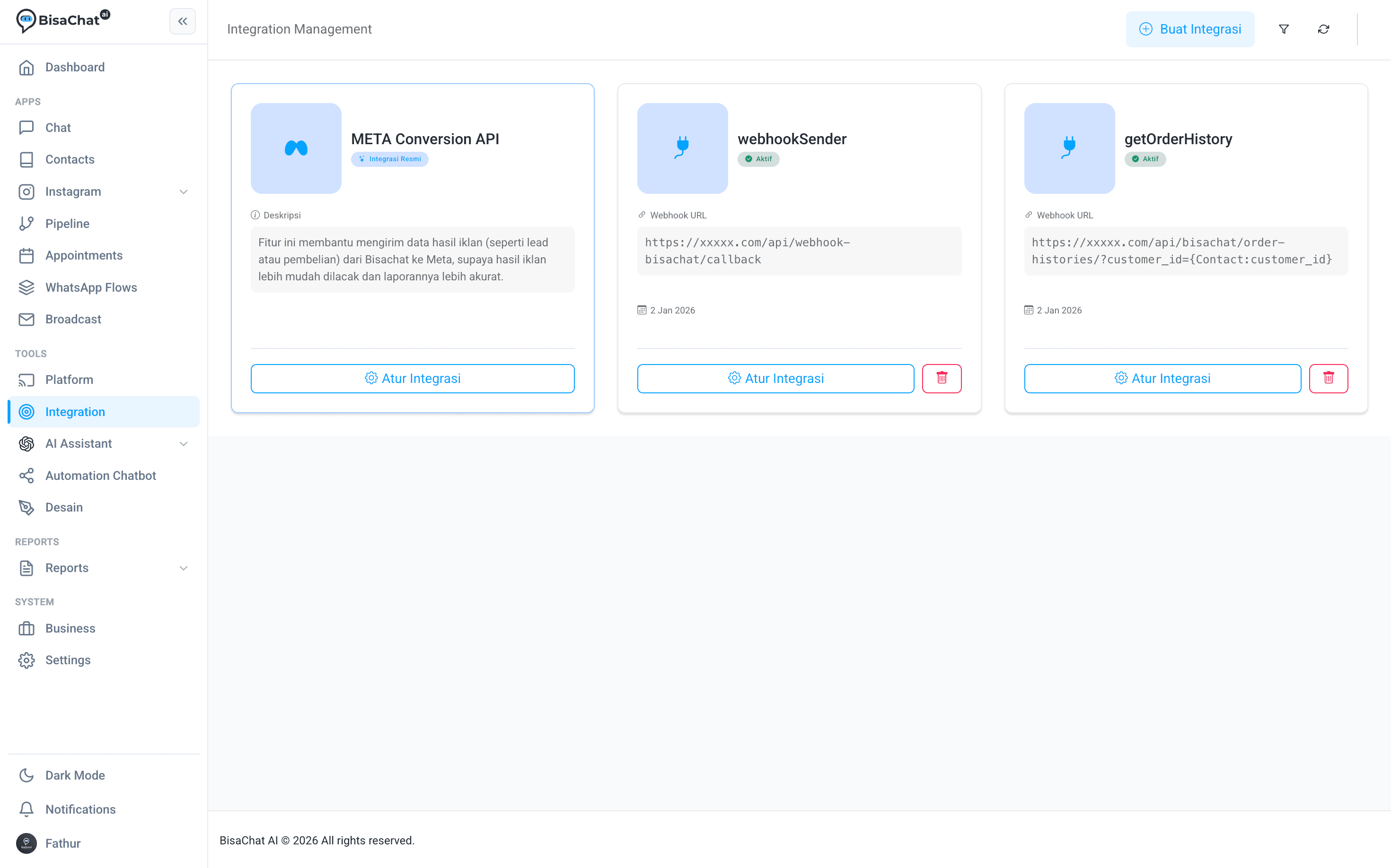 Daftar Webhook
